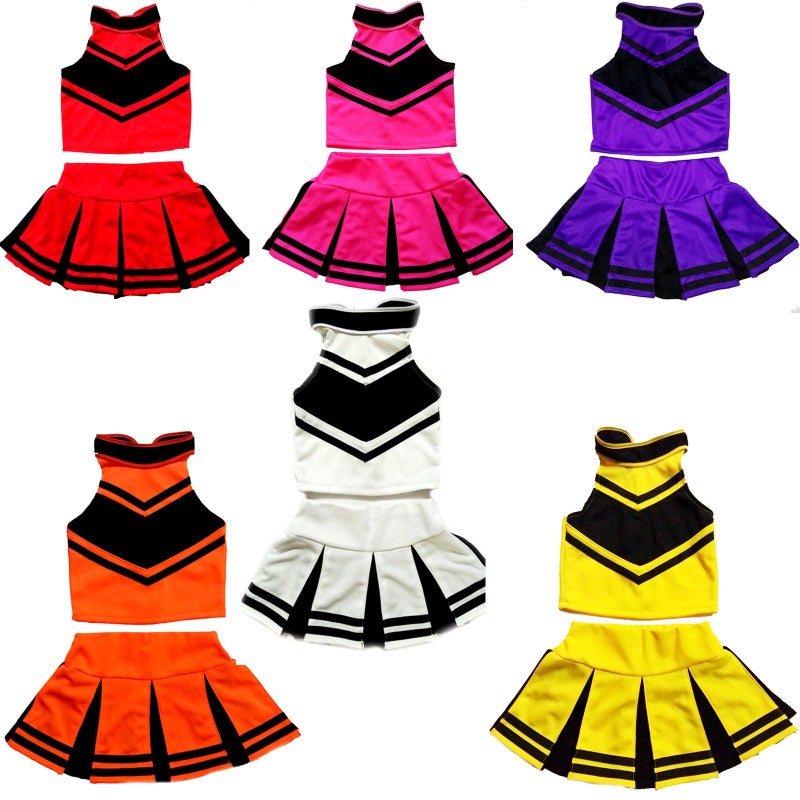 Total 2550 Little Girls' Cheerleader Cheerleading Outfit, Green/White, Size S / 2-5 Years - Image 4